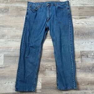 Levi’s 505 Regular Fit Jeans W42 L32 Zip Fly Straight Leg Medium Wash